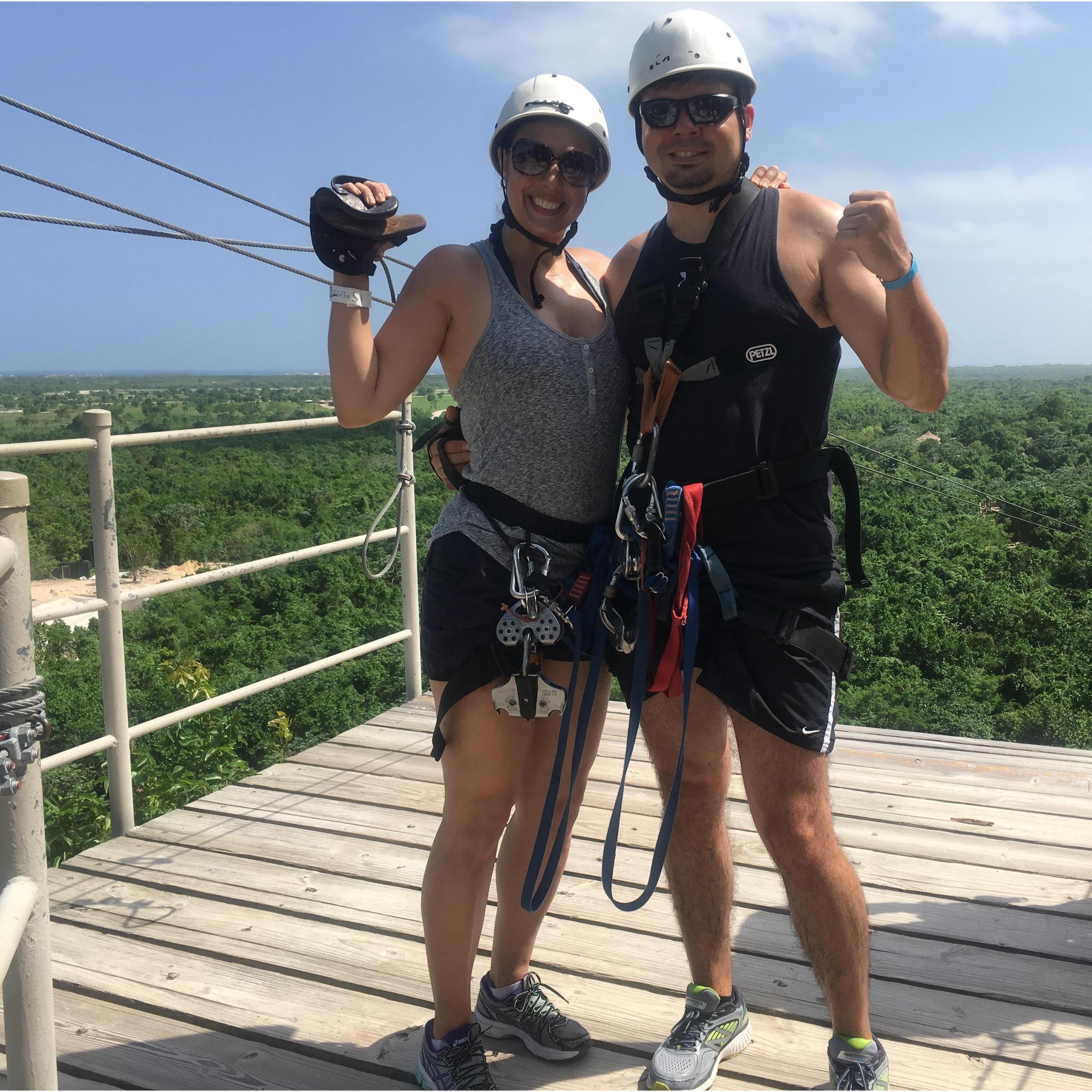 Zip-lining in the Dominican Republic rain forest - 2017