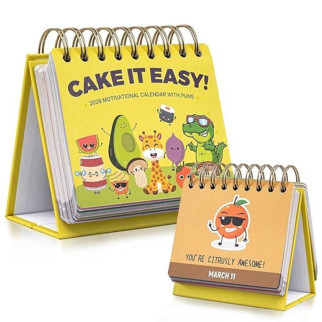 Punny Motivational Desk Calendar 2026 - Daily Perpetual Calendar, 4.9" x 4", Inspirational Desk Accessories, Cute Decor for Home and Office, Nice Gifts Choice