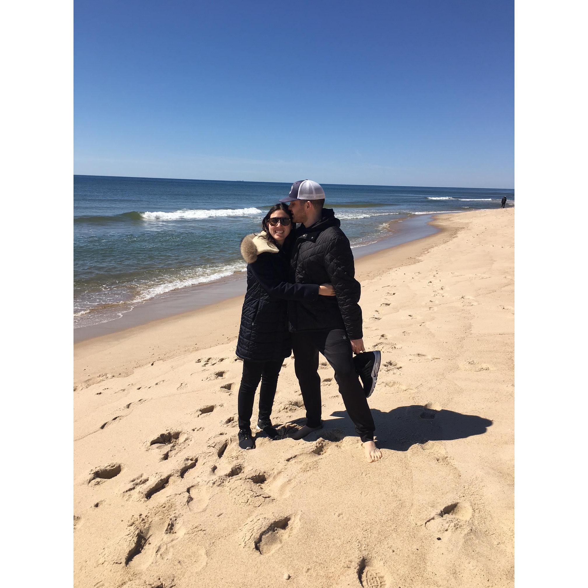 Spring beach attire in the Hamptons.