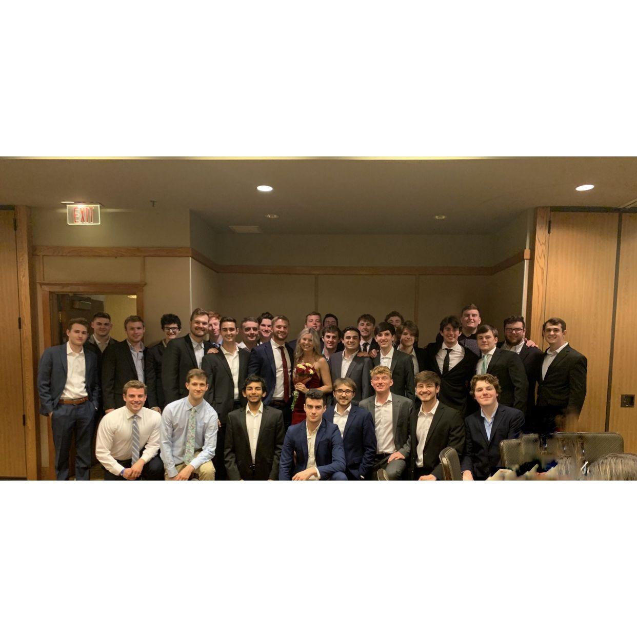 Becoming Sweetheart for Logan's fraternity (Sigma Chi) at formal in Galena, Illinois. (April 23, 2022)