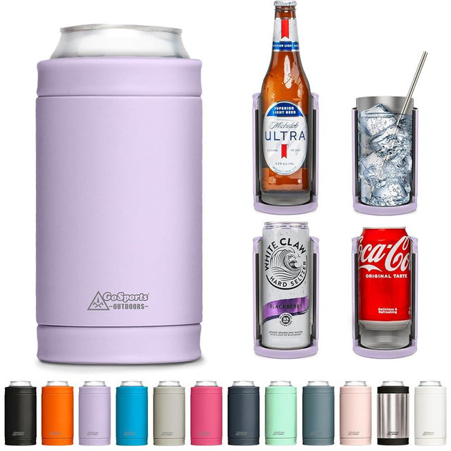 DUALIE 3 in 1 Insulated Can Cooler - 15+ Colors - Universal Size for 12 oz Cans, Slim Cans, and Bottles