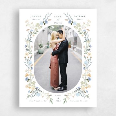 Dusty Blue Wedding Save the Date - Laurelwood Photo