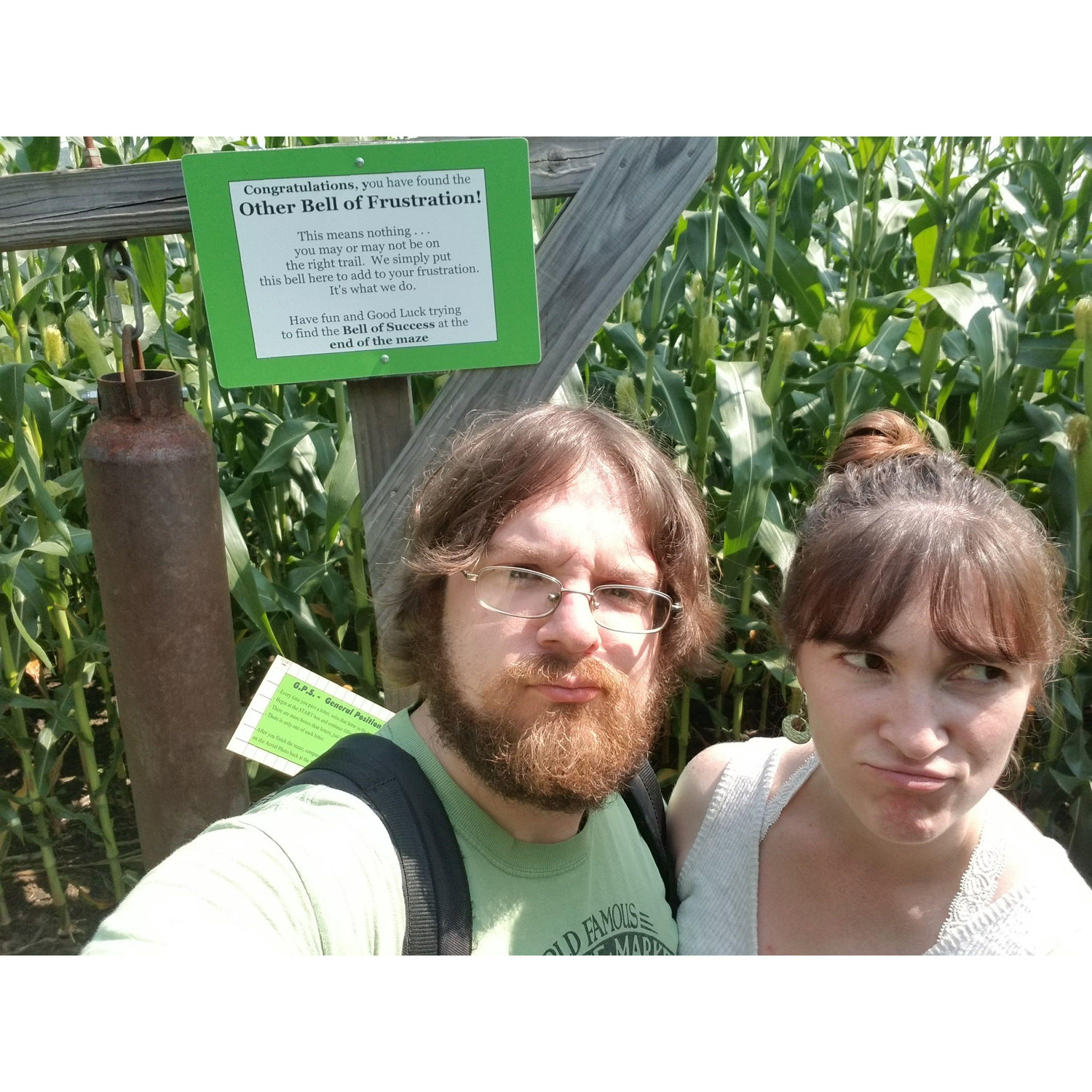 Feeling frustrated at the Great VT Corn Maze, August 2021