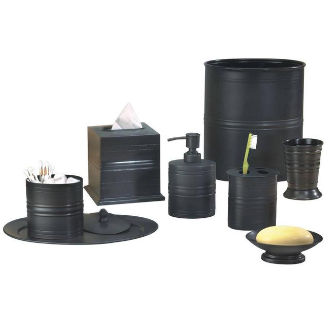 8pc Bogart Metal Bath Accessory Set for Vanity Counter Tops Bronze - Nu Steel