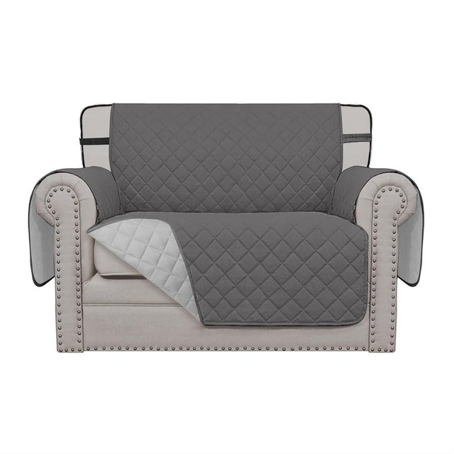 Easy-Going Reversible Chair Cover Washable Sofa Cover for Dogs Water Resistant Couch Slipcover Furniture Protector Cover with Adjustable Straps for Pets (Chair 30 in, Gray/Light Gray)