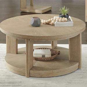 40'' Round Coffee Table with Wheels Country Rustic Solid Wood Coffee Table Circle Center Tables 2-Tier Rolling Tea Tables with Storage Shelf for Living Room Apartment Office Natural Wood