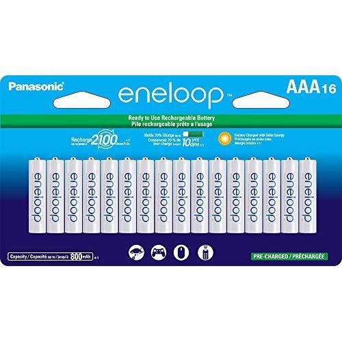 Panasonic BK-4MCCA16FA eneloop AAA 2100 Cycle Ni-MH Pre-Charged Rechargeable Batteries, 16 Pack