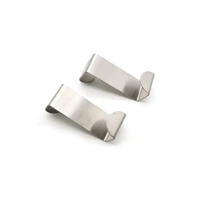 Evideco French Home Goods Stainless Steel Over the Cabinet Door Hooks, Space Saver Organizer for Bathroom and Kitchen - 2 Pack Silver