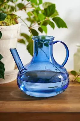 Addie Glass Watering Can, Blue