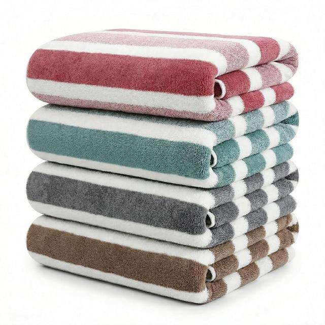 VAISAAM Stripe Beach Towel Oversized 4 Pack, 80"×40" Extra Large Sand Free Pool Towels, Soft Fluffy Absorbent Quick Dry Swim Towels for Adult Fully Wrapped