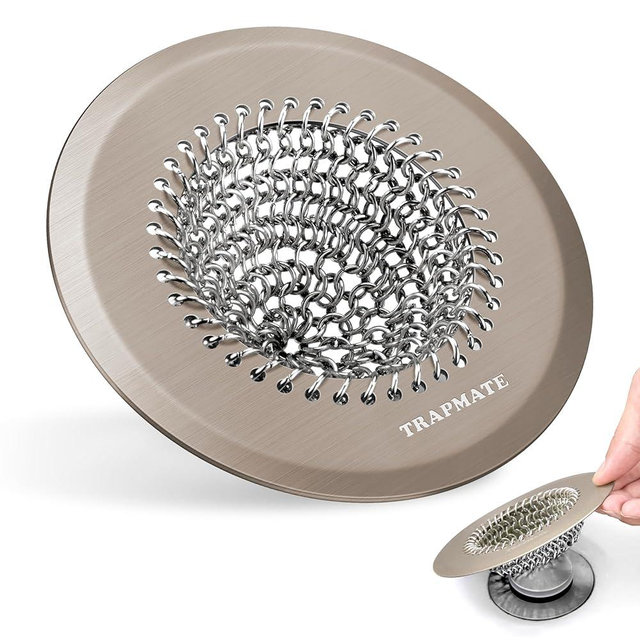 Shower Drain Hair Catcher, Fast Drainage & Easy Clean Bathtub Drain Cover for Regular & Pop-up Drain (Brown)