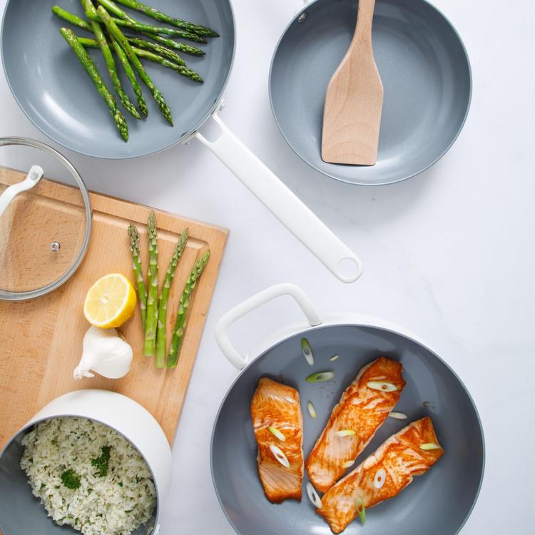 Martha Stewart, Emmeline Ceramic Nonstick 12-Piece Cookware Set | Zola