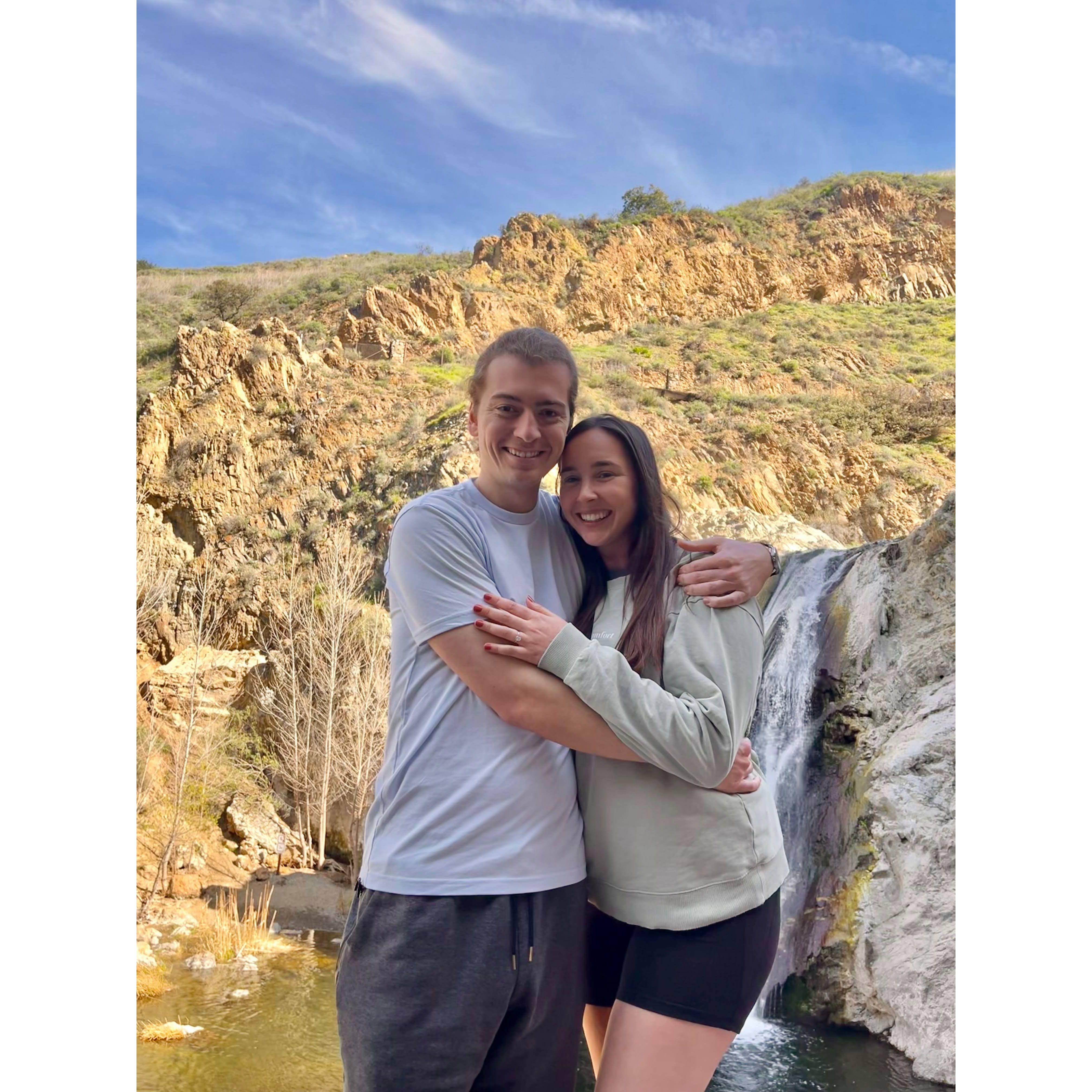 Paradise Falls trail, just after The Proposal!