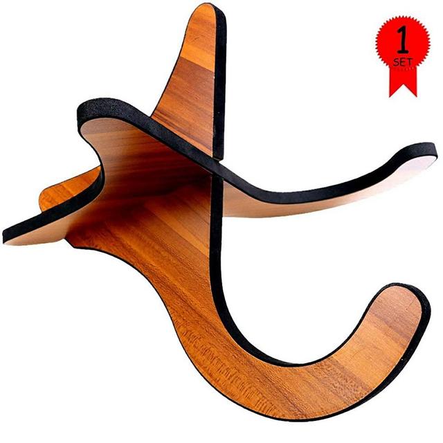 Heatoe Portable Folding Wooden Guitar Stand, X Style Musical Instrument Accessories Holder for Guitar, Violin, Banjo