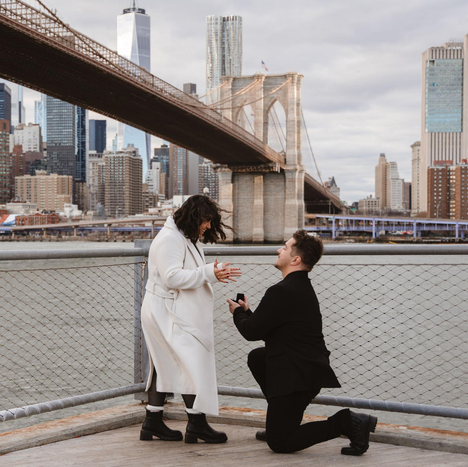 When he proposed by the Brooklyn Bridge in New York