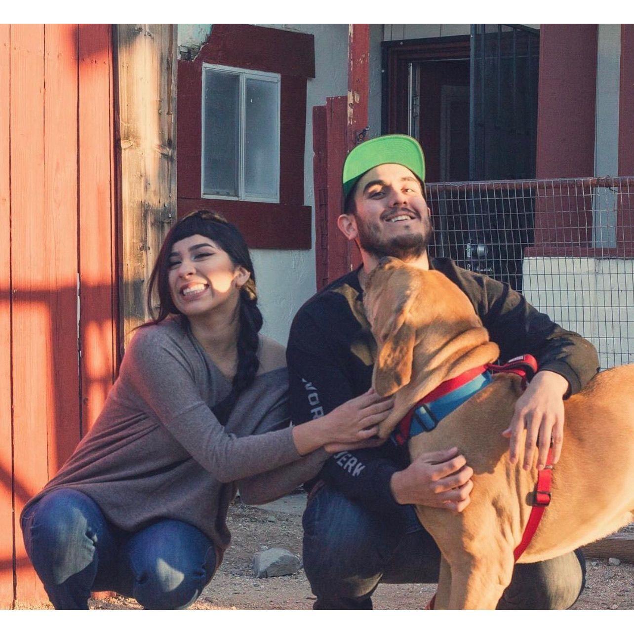 Taking a pic with Apollo. He was visiting us for a bit, until he found a forever home.