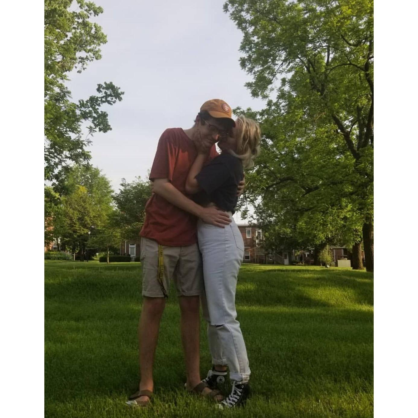 The end of Sophomore year, 2018. We both lived on Greek row in our Fraternity/Sorority house, 2 homes away from one another. The ending of this year was a bittersweet one.