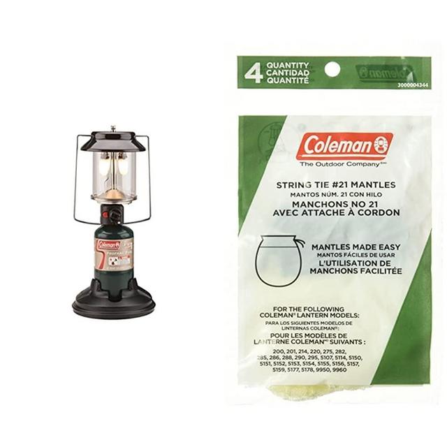 Coleman Gas Lantern | 1000 Lumens QuickPack 2-Mantle Propane Lantern with Carry Case & Tie-Style Mantle, 4-Pack