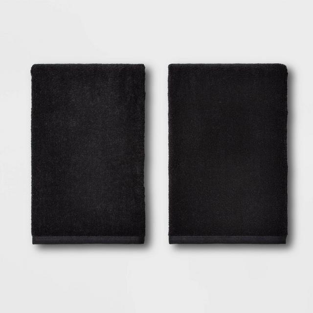 2pk Bath Towel Set Black - Room Essentials™