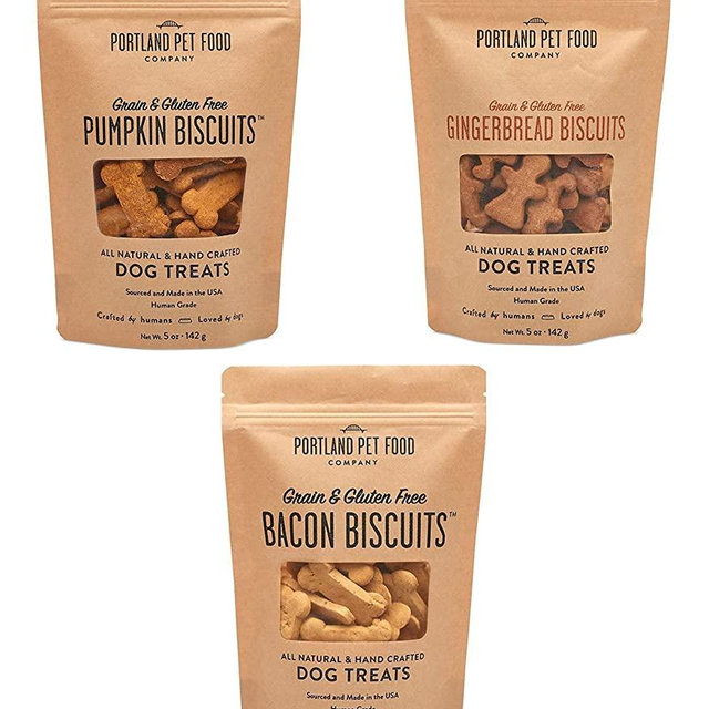 Portland Pet Food Company All-Natural Dog Treat Biscuits – Handcrafted Grain-Free, Gluten-Free, USA Sourced Baked & Made, Human-Grade, All Natural Limited Ingredients