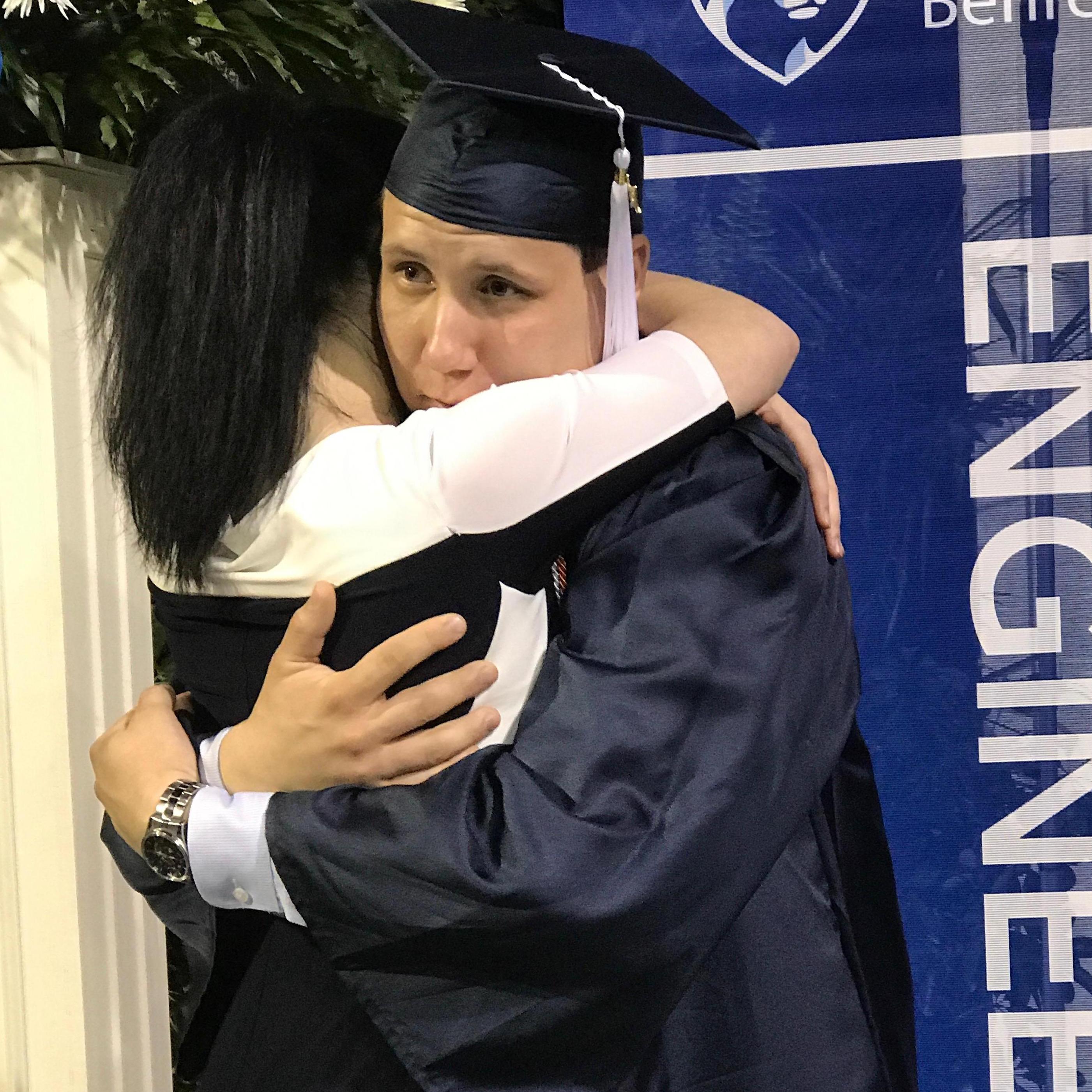 One of my favorite pictures we took after his college graduation!