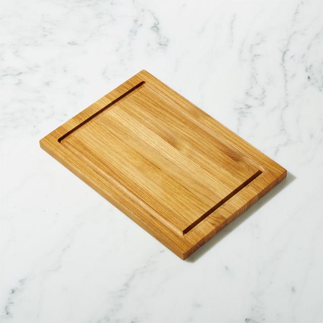 FSC Teak Small Rectangular Cutting Board with Well