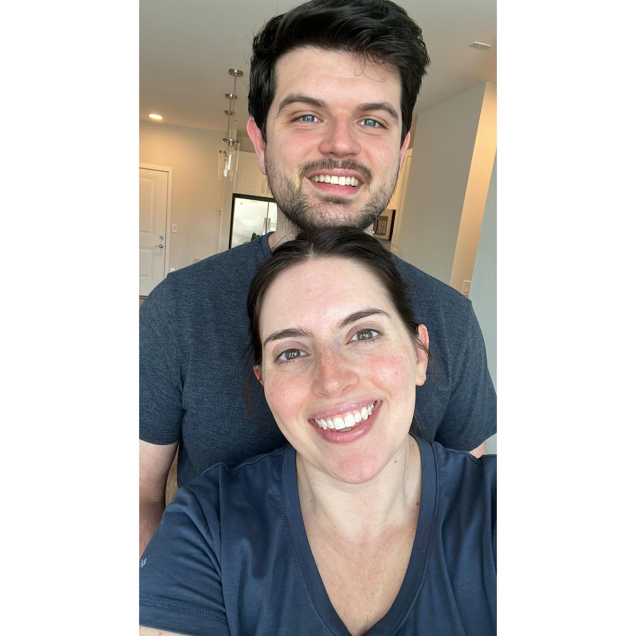 Us moving things into Jordan's apartment, and little did we know that this is the apartment complex where we'll be starting our lives together once we're married!