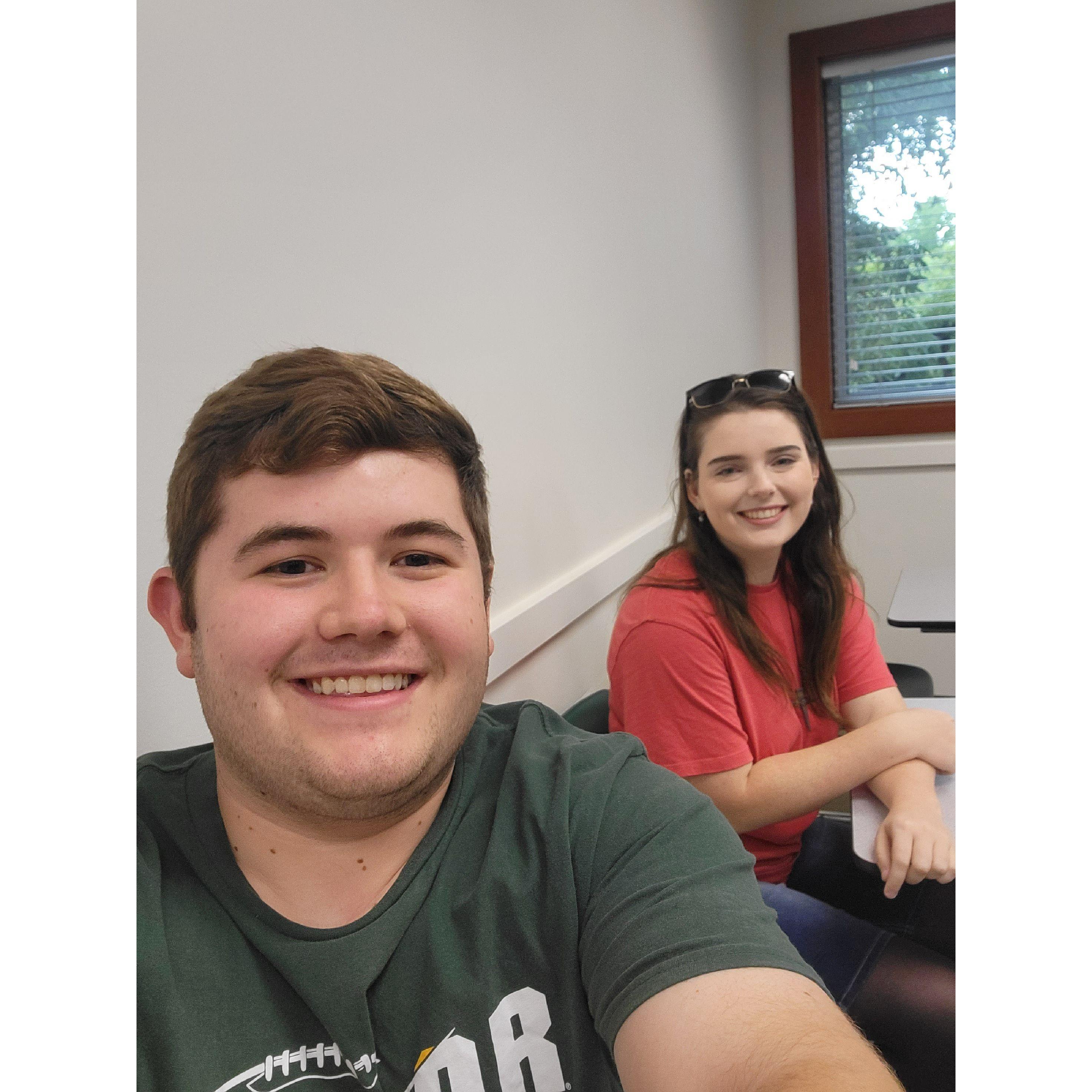 Our meeting in Calculus - MTH 1321! (Yes, these were our exact seats in the class.)