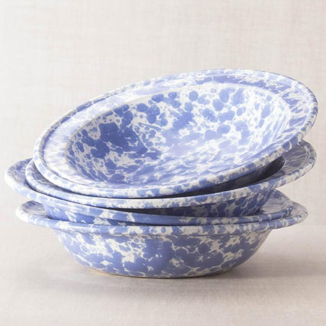 Rimmed Soup/Pasta Bowl - Morning Glory Blue