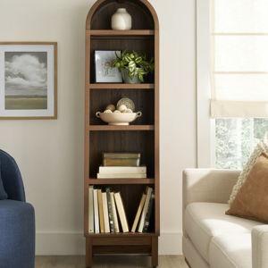Better Homes & Gardens Juliet Narrow Arch Bookcase, Walnut Finish