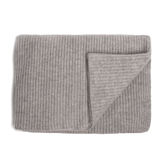 Ribbed Cashmere Throw - Grey