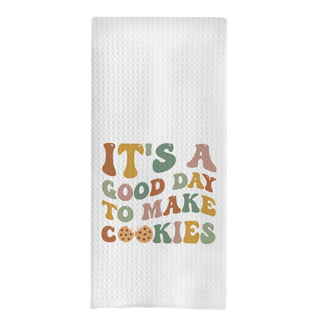 uinwk Baking Gifts Kitchen Towels, Gifts for Bakers Cookie Lovers Cooks Dish Tea Towel for Kitchen Baking, Groovy It's a Good Day to Make Cookies Hand Towels, 16x24