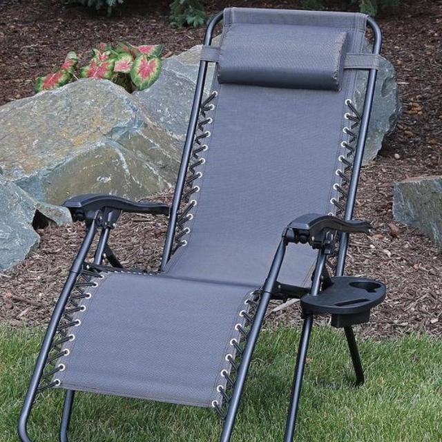 Zero gravity chairs, set of 2, charcoal
