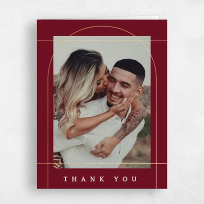 Red Geometric Wedding Thank You - Corwin Photo Foil