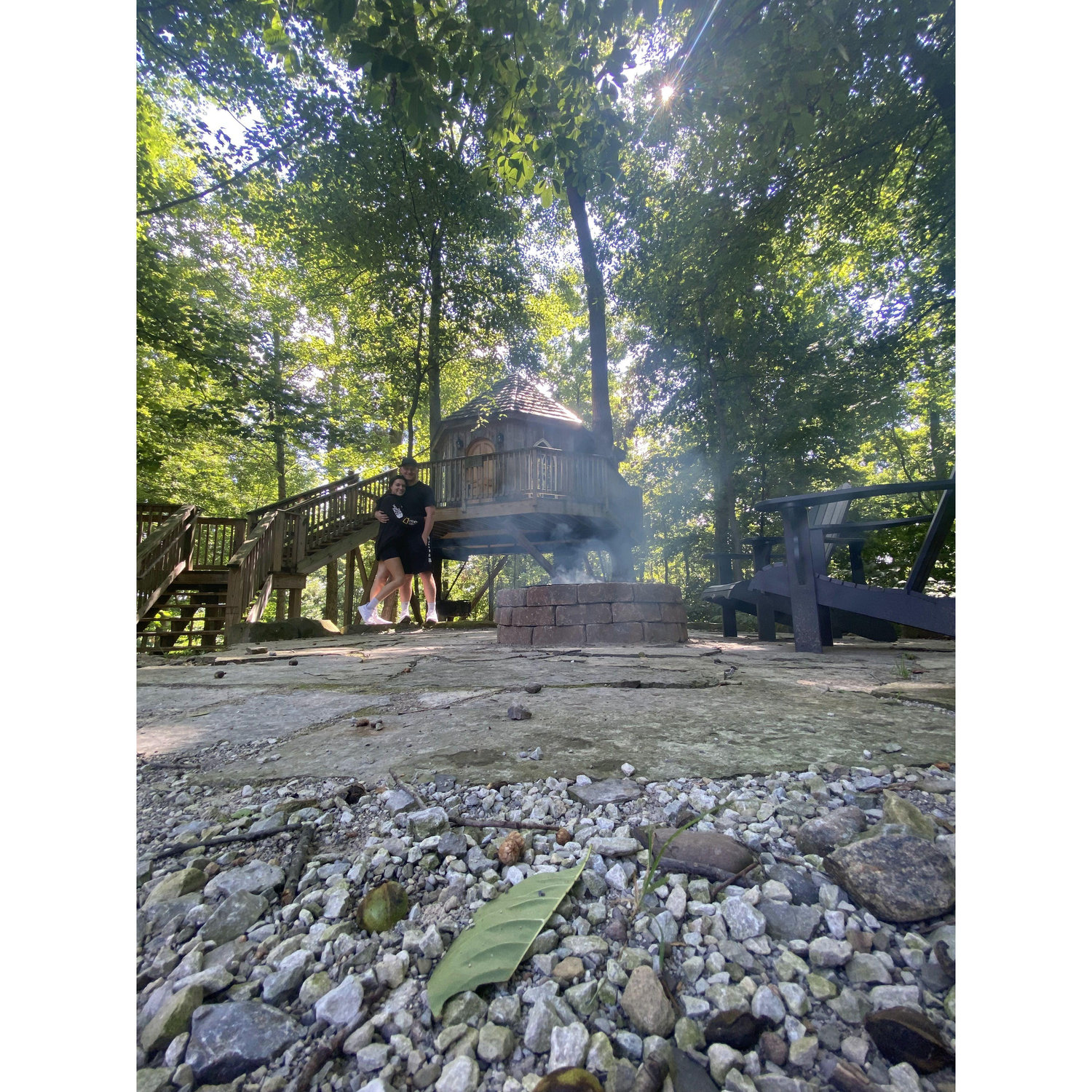 Celebrating Alex's birthday in a treehouse!