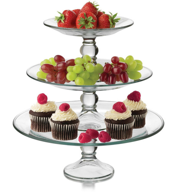 Libbey Selene 3-Tier Glass Footed Server Set