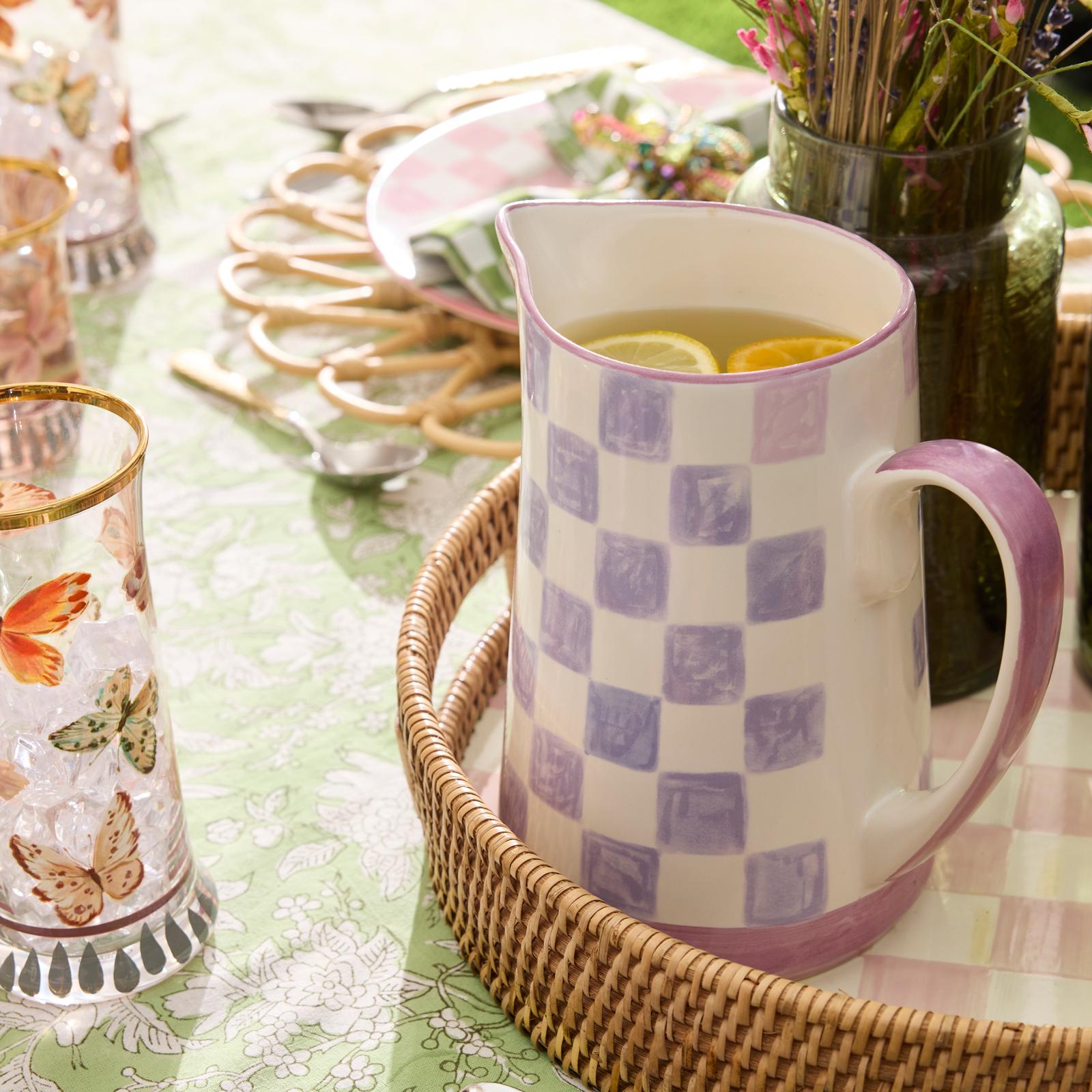 MacKenzie-Childs, Check Stoneware Pitcher | Zola