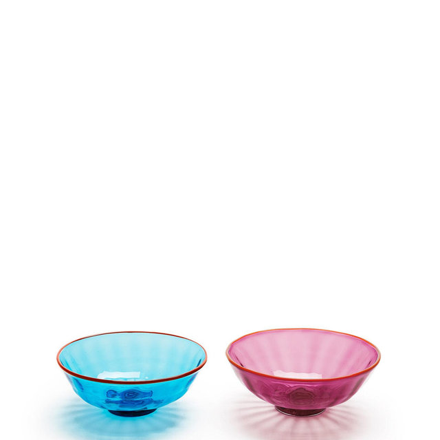 Luxury Nut Bowl Set of 2Turchese/Viola in Glass