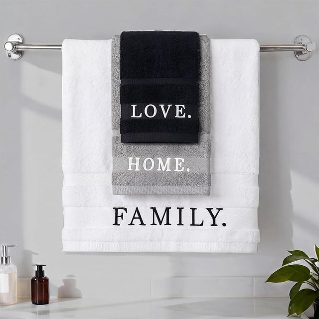 Hahafelt 3 Pcs Decorative Bathroom Towel Set 100% Cotton 1 Bath 1 Hand and Wash Cloth Farmhouse Large Size 500 GSM Highly Absorbent Towel for Gym Hand Drying Shower Supply(Neutral)