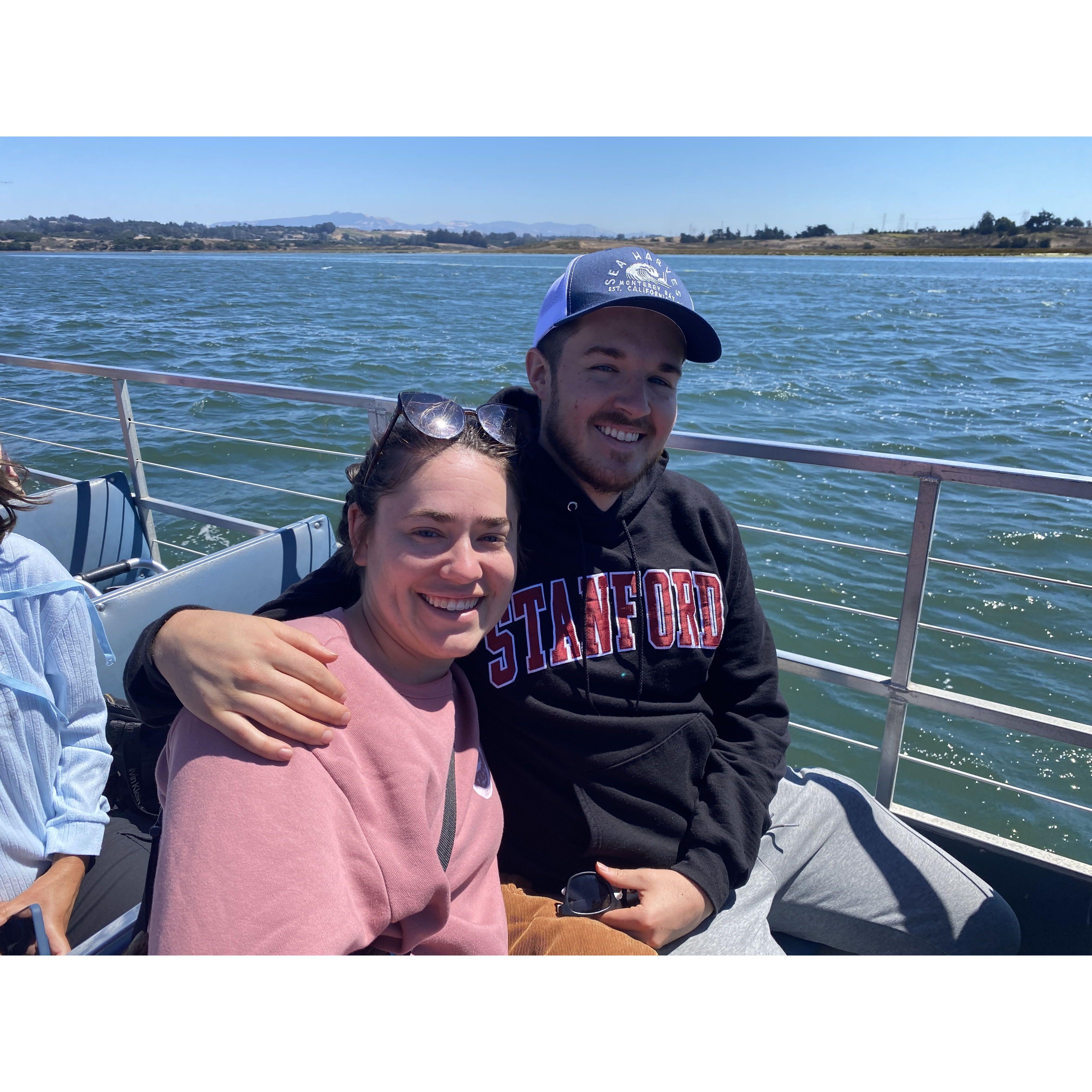 Boat tour in Moss Landing after a camping trip - we were tired but there was a lot of wildlife to see!