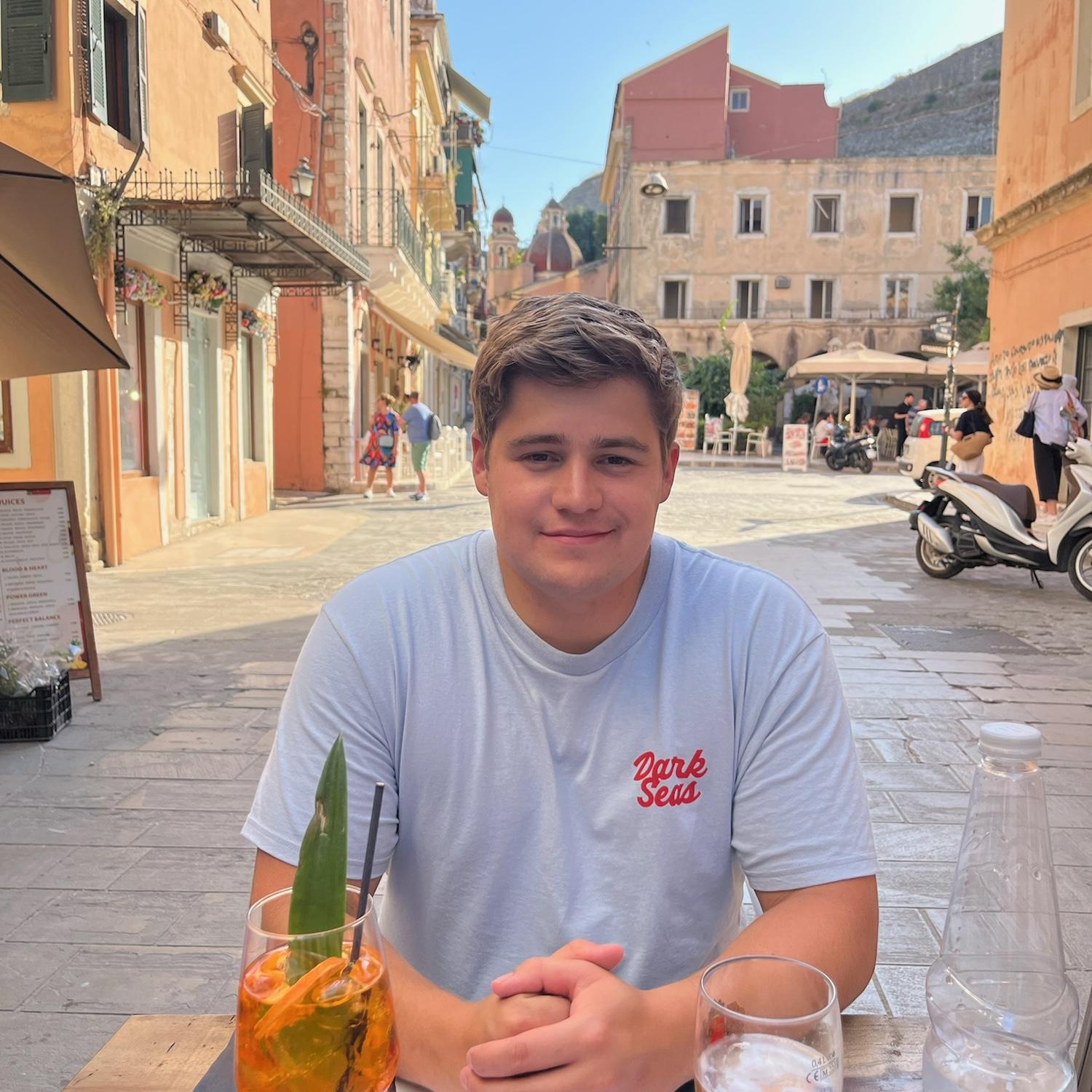 Dinner in the streets of Greece.