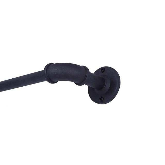 Sun Zero Bronn Wrap Around Window Curtain Rod, 66-120", Matte Black