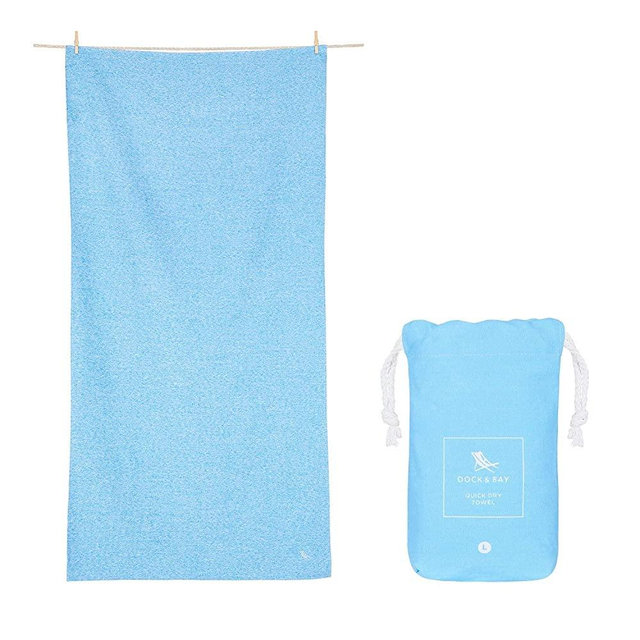 Dock & Bay Quick Drying Towel - for Sports, Gym, Travel, Yoga, Camping, Swimming - Super Absorbent, Compact, Lightweight - 100% Recycled Materials - Includes Bag - Variable Sizes