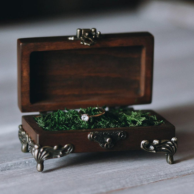 Wedding ring box, Wood ring box, Rustic...
