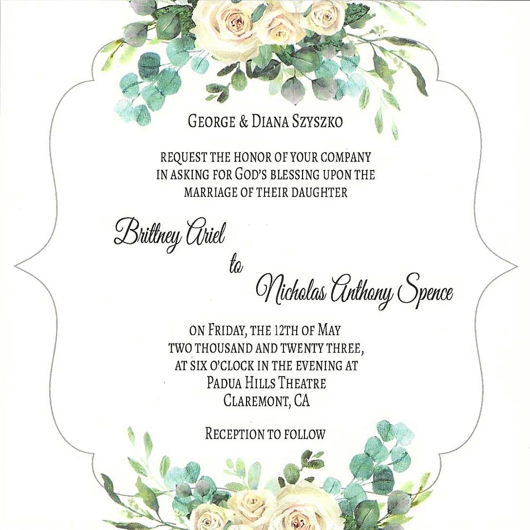 The Wedding Website of Nicholas Anthony Spence and Brittney Ariel Szyszko