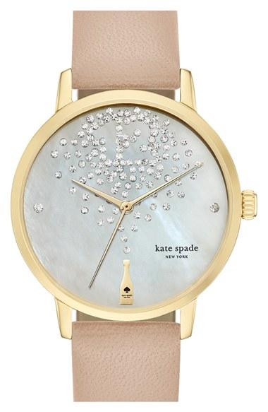 'metro' leather strap watch, 34mm