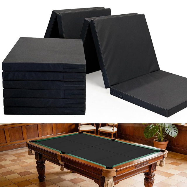 Pool Table Insert Mat 8ft for Pool Table Protection Billiard Table to Dining Table Foldable & Removable Hard Top Foam Mat with Zipper, Black