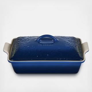 Heritage Covered Rectangular Casserole with Embossed Olive Branch Lid