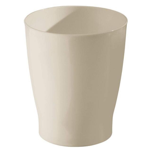 mDesign Slim Round Plastic Small Trash Can Wastebasket, Garbage Container Bin for Bathrooms, Powder Rooms, Kitchens, Home Offices, Kids Rooms - Taupe/Tan