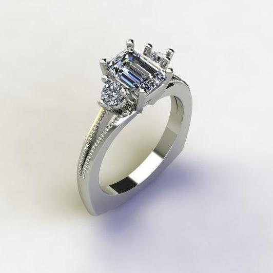 The 3D render of Andrea's ring, designed by Scott